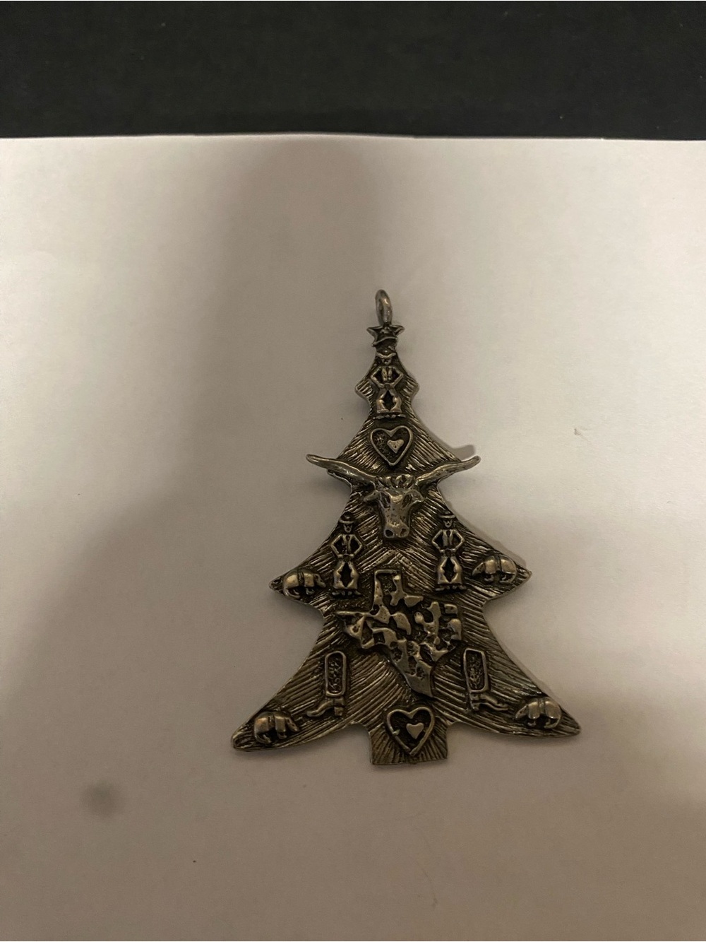 Marcie signed ‘87 Texas Pewter Christmas tree western style vintage pendant